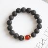 Pulsera creativa de latón volcánico con piedra de arena azul y cristal, personalizada, estilo retro, popular para hombres y mujeres, joyería para parejas 519