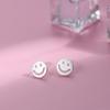Brincos Smiley Face para Mulheres, Pequenos, Fofos, Positivos, Brincos Escovados de Expressão, Acessórios de Design de Nicho de Estilo Coreano