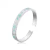 Prata Pura 9999 Prata de Lei Esmalte Azul e Branco Pulseira Feminina Moda Estilo Jovem Novo Estilo Chinês Pulseira Aberta Sólida de Prata