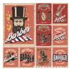 Letrero Metálico Estilo Vintage Americano con Temática de Barbería de Lata y Aluminio, Colgante de Pared Metálico para Decoración de Pared de Barbería y Salón de Peluquería