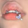 Anel de lábio super flash óleo pingando diamante degradê borboleta bola de lama joia de piercing aço titânio anel de osso da orelha doce e fofo ins