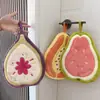 Toalla Pequeña de Terciopelo Coral con Frutas Transfronteriza, Pañuelo Colgable, Toalla de Mano Gruesa Absorbente para Cocina y Baño, Regalo Souvenir