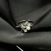 Anillo abierto con perla y lazo de circonita y diamantes, diseño francés de nicho alto apilado, estilo frío