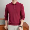 Estilo Old Money Ropa de Punto de Manga Larga Capa Base para Hombre Ropa Interior de Invierno Camisa POLO Suéter de Color Sólido para Hombre Ropa Cálida para Hombre de Mediana Edad