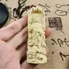 Rosario tallado en boj Colgante de Guanyin Estatua Talla de Guanyin Bodhisattva Artesanía Juguete Colgante Accesorios para el Coche