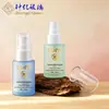 Botella de vidrio transparente redonda recta con hombros planos para tónico, 30 ml, con tapa de plástico de cobertura total, botella vacía rellenable tipo spray de perfume de presión