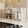 Prateleira de temperos de cozinha multicamadas para uso doméstico, cesta de armazenamento multifuncional para bancada para óleo, sal, molho e vinagre