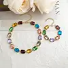 Collar de diamantes de colores nuevo de primavera y verano para mujer, cadena para el cuello de diseño de nicho de alta calidad, todo a juego, exquisita cadena de clavícula de dopamina