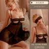 Lencería sexy Yiyuo con encaje tentador y anillo de acero, pijama fruncido, camisón de perspectiva abierta y caliente, uniforme 8564