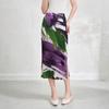 Saia Miyake Verão Nicho Saia Plissada Design Feminino Cintura Alta Estampa Retrô Visual Emagrecedor Justa ao Corpo Saia com Fenda