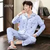 Pijamas Nuevos para Hombre Primavera y Otoño Manga Larga Imitación Algodón Talla Grande Otoño e Invierno Conjunto Casual para el Hogar para Hombre Que Se Puede Usar Afuera