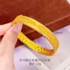 Pulseira Antiga com Fivela de Espiga de Trigo com Diamantes Banhada a Ouro, Nova Pulseira Auspiciosa de Colheita Estilo Chinês Que Não Desbota por Muito Tempo