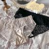 Calcinhas Femininas de Cetim Luxo Francês Sexy Renda Cintura Média Algodão Puro Antibacteriano Respirável Finas para Quadril