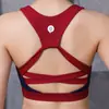 Nuevo sujetador deportivo de yoga y fitness de color contrastante, espalda descubierta, push-up, a prueba de impactos, para correr, venta al por mayor