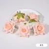 Nuevos accesorios de cabeza de flor de rosa gota de rocío DIY flor artificial tela de seda tocado gota de agua rizado rosa accesorios para diadema de pelo