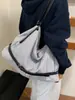Bolsa de Lona Casual Rayada Color Block de Verano Transfronteriza para Mujer 2026 Nueva Gran Capacidad Bolso de Hombro para el Trabajo