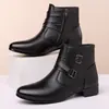 Botas de Cuero Estilo Británico de Negocios Puntiagudas Zapatos de Hombre Botas Martin de Caña Alta para Hombre Botas de Hombre Resistentes al Desgaste Caña Media-Alta Estilo Otoño/Invierno Talla Grande