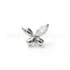 Pendientes de titanio F136 con mariposa marquise de circonita, joyería para piercing de aleación de titanio G23, tachuelas para cartílago, tachuelas para ear cuff, tachuelas para labio