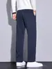 Pantalones casuales de punto rectos estilo americano para hombre de otoño, nuevos pantalones casuales rectos de algodón-poliéster para hombre 2026, otoño