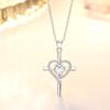 Moda europea y americana personalizada collar con colgante de cruz en forma de corazón con diamantes cadena de hueso de serpiente collar de diamantes completos Suministro directo de fábrica