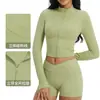 Chamarra de Yoga Transpirable con Cuello Alto, Cierre, Mangas Acampanadas, Chaqueta de Moda para Correr al Aire Libre, Top para Mujer 2539