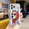 Capa para iPhone 18 Pro com estampa de cachorro listrado e divertido com bolinhas, feita de flocado e silicone líquido, amigável à pele, para Apple 15