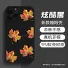 Capa de celular de folha de bordo de outono pintada à mão mais vendida internacionalmente, capa protetora fosca para iPhone 17, capa de silicone macia para Apple 18pm