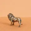 Nueva Estatua Pequeña de León de Latón Adorno de León Macho Artesanía en Bronce Mascota de Té Oficina Decoración del Hogar
