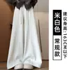 Pantalones de Pana Morados de Línea Media Tipo Plátano para Mujer Otoño e Invierno 2025 Cintura Alta Aspecto Adelgazante Forro Polar Caída Amplia Pierna Forma de Cimitarra
