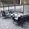 Sillas de Sofá para Exteriores, Paisajismo de Jardín Municipal, Patio, Casa de Huéspedes, Departamento de Ventas, Juego de Muebles de Acero Inoxidable para Balcón