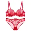 Lingerie sexy de verão transfronteiriça, projetada para fazer seios grandes parecerem menores e prevenir a flacidez, lingerie plus size, sutiã de renda bordada ultrafino estilo francês