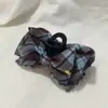 Scrunchie Xadrez Minimalista Estilo Ins Lenço Quadrado Gradiente Francês Elástico para Cabelo Estilo Universitário Acessório de Cabelo para Menina
