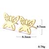 Pendientes de mariposa de acero inoxidable a juego, pequeños pendientes de botón, fabricantes de regalos para mujeres europeas y americanas en stock, venta al por mayor, pendientes de botón de acero inoxidable para mujer