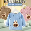 Bata infantil para otoño e invierno, babero impermeable y resistente a las manchas para bebés al comer, adecuada para preescolar y se puede usar como delantal de alimentación para bebés