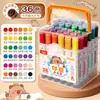 Canetas Aquarela com Carimbos Coloridos True Color para Crianças do Jardim de Infância, Laváveis, Não Tóxicas, Canetas de Desenho Artístico Portáteis Venda por Atacado