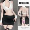 Lin Linting Secretária Roupa Íntima Sexy Uniforme OL Tentação Flertes Livres Pijama Peito Pequeno Conjunto Grande 2806