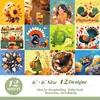 Venda Quente Transfronteiriça 12 Folhas de Papel para Gratidão com Girassóis, Estilo Retrô Pastoral Americano Papel de Fundo para Diário Cartoon