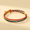 Presente de Bênção com Fio e Linha de Cinco Cores do Festival do Barco-Dragão, Pulseira Trançada Artesanal Estilo Étnico para Adultos e Crianças