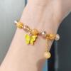 Nuevo pulsera de palomitas de maíz de mariposa pequeña tienda de regalos puesto en vivo pulsera de cristal craquelado de jade sintético joyería al por mayor
