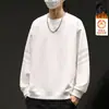 Sudadera para hombre, nuevo estilo otoño e invierno, cuello redondo, corte holgado, forro polar, top sin capucha, chaqueta de manga larga para hombre, versátil