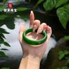 Pulseira de Material da Mongólia Exterior Plana para Jade Hetian Larga Verde Espinafre Jade Branco Verde Pulseira Plana Boca Amarelo Verde Pulseira Feminina