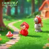 Paisaje en Miniatura Lindos Dibujos Animados Caperucita Roja y Lobo Abuela Figuras, Decoración de Jardín DIY Accesorios Colgantes, Pequeños Adornos