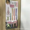 Juego de cuchillos de paja de trigo más vendido transfronterizo, colorido juego de seis piezas para regalo, cuchillos de cocina para el hogar, acero inoxidable, popular en línea
