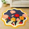 Alfombra de Tulipán Sala de Estar Irregular Imitación Cachemir Vestidor Redondo Estilo ins Habitación Dormitorio Manta de Mesita de Noche