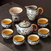 Nuevo Juego de Té Kung Fu Ru Kiln Azul y Blanco 2024 Hogar Lujo Ligero Cerámica de Alta Gama Tazón Cubierto Chino Tetera Taza de Té