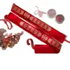 Cinto vermelho de dote da noiva de casamento, suprimentos de casamento, bordado de dinheiro do noivo, cinto auspicioso de alta qualidade simbolizando riqueza