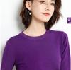 Suéter de punto versión coreana al por mayor para mujer, jersey de cuello redondo corto suelto comodín básico fino