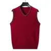 Suéter de lã 100% Merino para homens, gola V sem mangas, suéter para pais de meia-idade e idosos