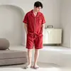 2026 Nuevos Pijamas al por Mayor Recién Casados Rojo Ropa para el Hogar Manga Corta Verano Conjunto de Boda (Xin)