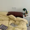 Juego de ropa de cama de cuatro piezas de algodón puro terciopelo de leche versión AB para otoño e invierno, funda de edredón de forro polar coral engrosada, sábana, sábana bajera juego de tres piezas